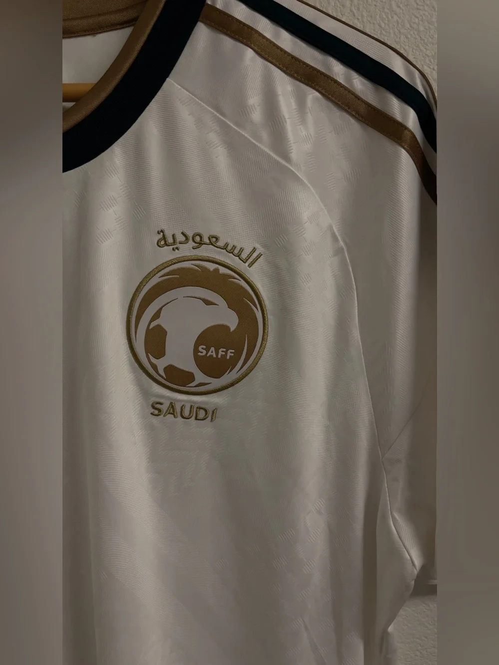 Adidas Saudi Arabia National Team Soccer Jersey White Gold
